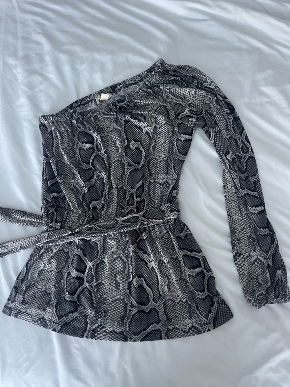 Michael Kors Black Gray Snake-Print Halter Top
